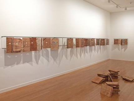 Exhibition view with works by Aida Kidane